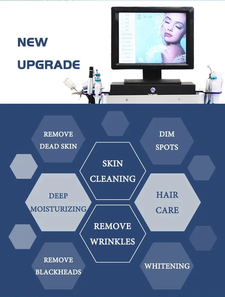 2023 Top Sales 14 in 1 Hydra Diamond Dermabrasion Machine Hydra Oxygen Facial Cleaning Microneedle RF Beauty Equipment