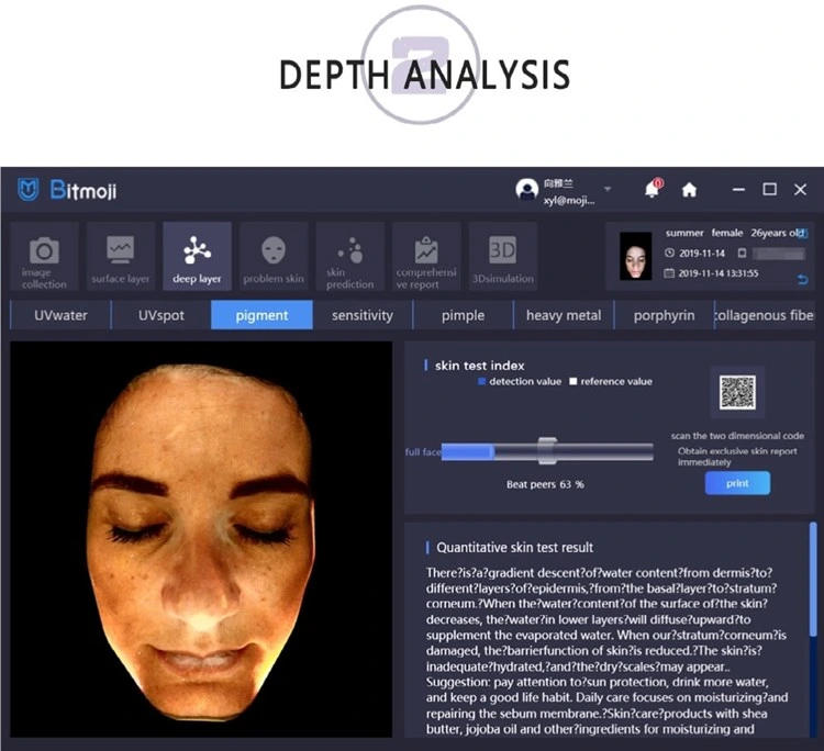 Professional 3D Digital Facial Analysis Skin Scanner Intelligent Automatic Skin Analyzer