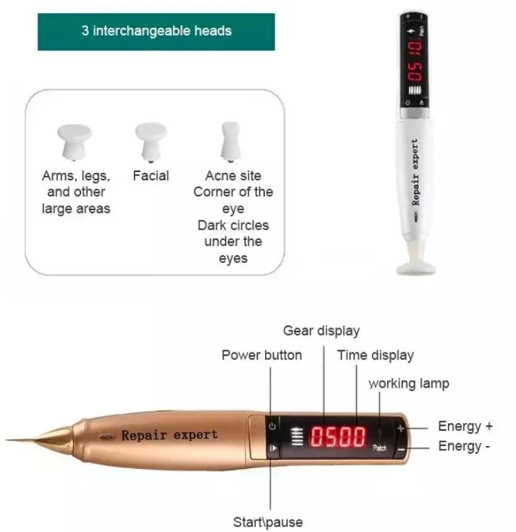 Professional 2in1 Ozone Plasma Pen for Eye Lift Acne and Spots Treatment